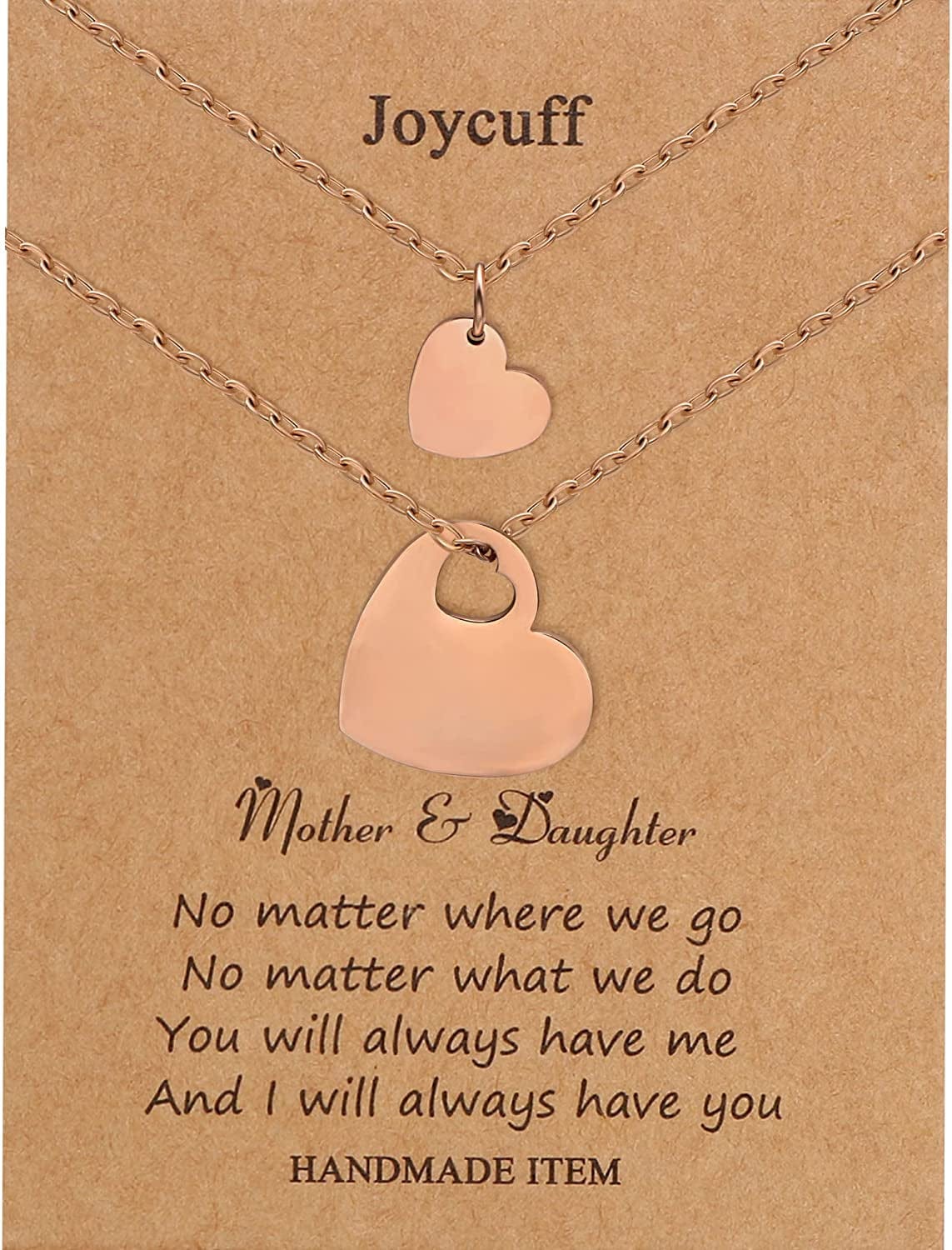 Mother Daughter Matching Necklace Gifts for Mama Necklace for Women Mommy and Me Jewelry for Birthday Christmas Rose Gold / Heart*-Daughter