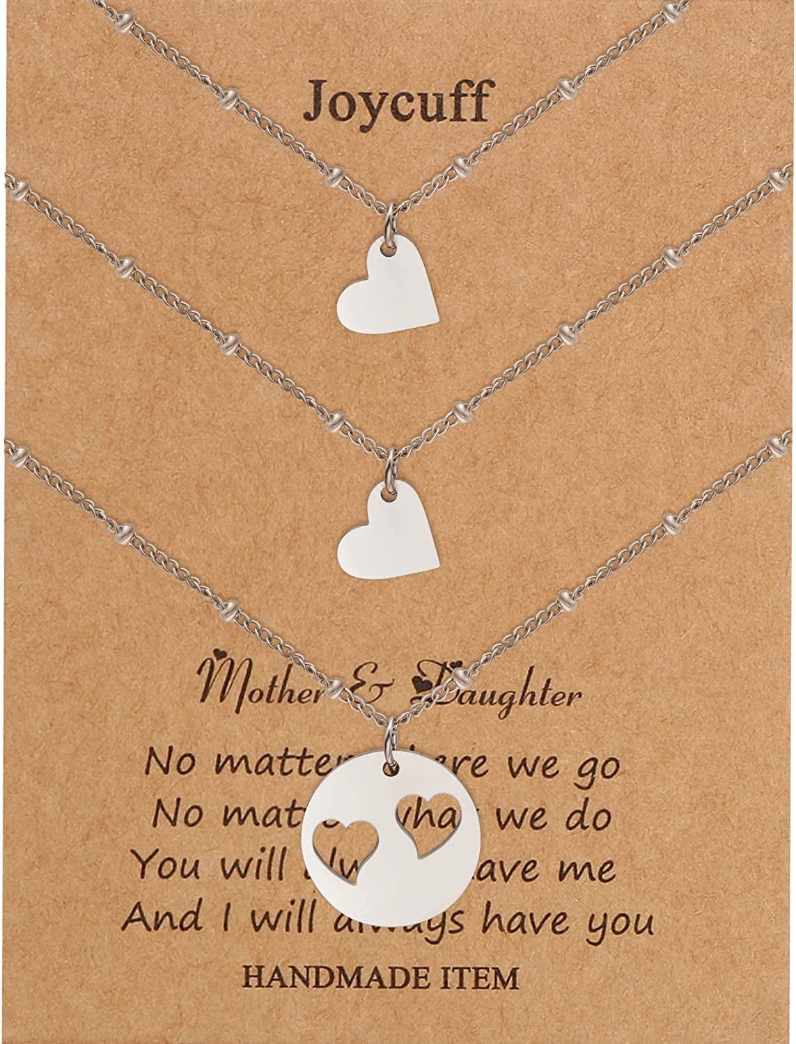 Mother Daughter Matching Necklace Gifts for Mama Necklace for Women Mommy and Me Jewelry for Birthday Christmas Silver / Heart-2 Daughters