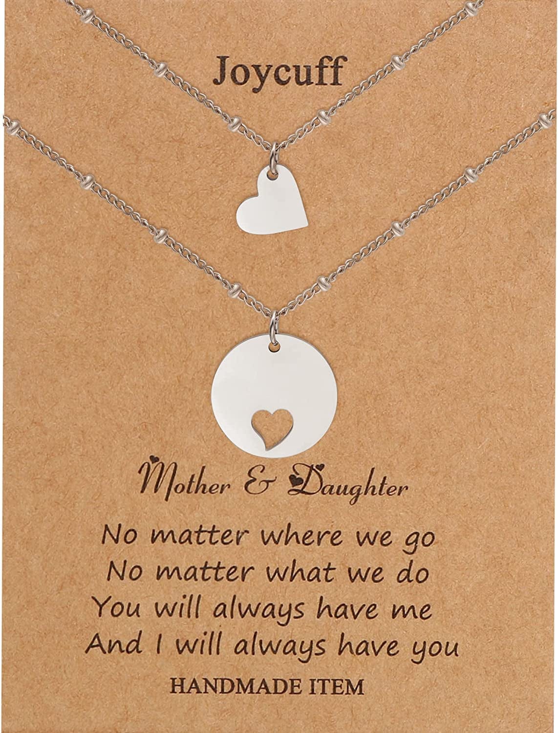 Mother Daughter Matching Necklace Gifts for Mama Necklace for Women Mommy and Me Jewelry for Birthday Christmas Silver / Heart-Daughter
