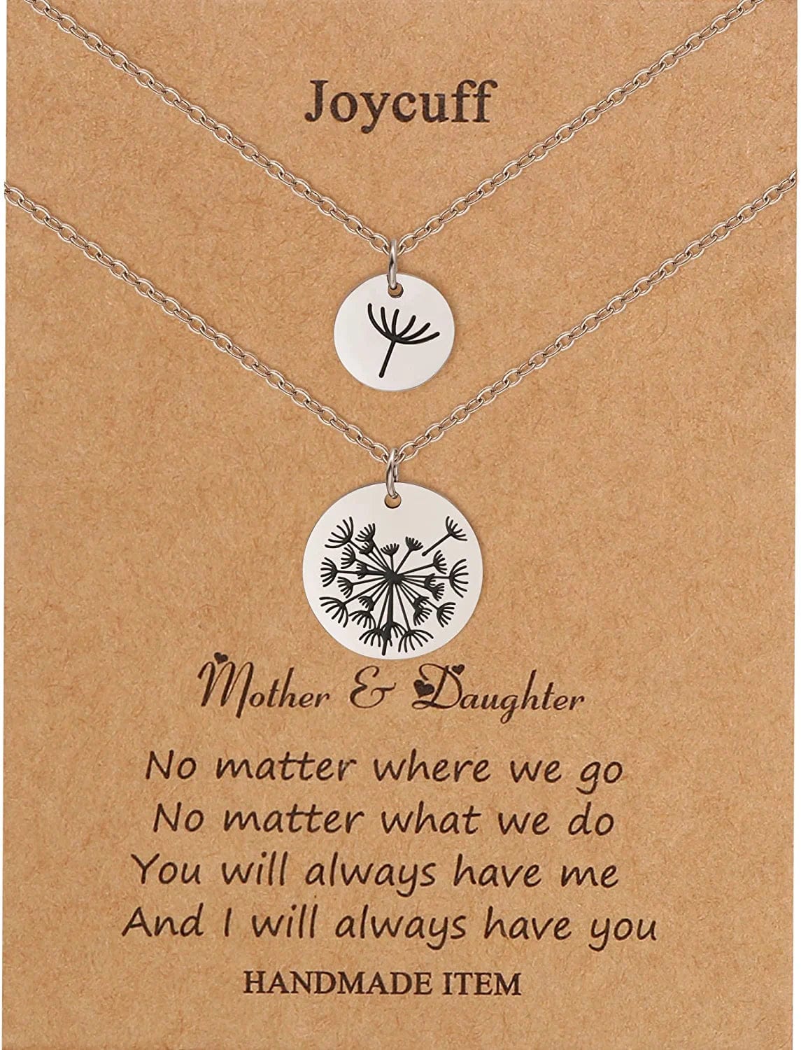Mother Daughter Matching Necklace Gifts for Mama Necklace for Women Mommy and Me Jewelry for Birthday Christmas Silver / Dandelion-Daughter
