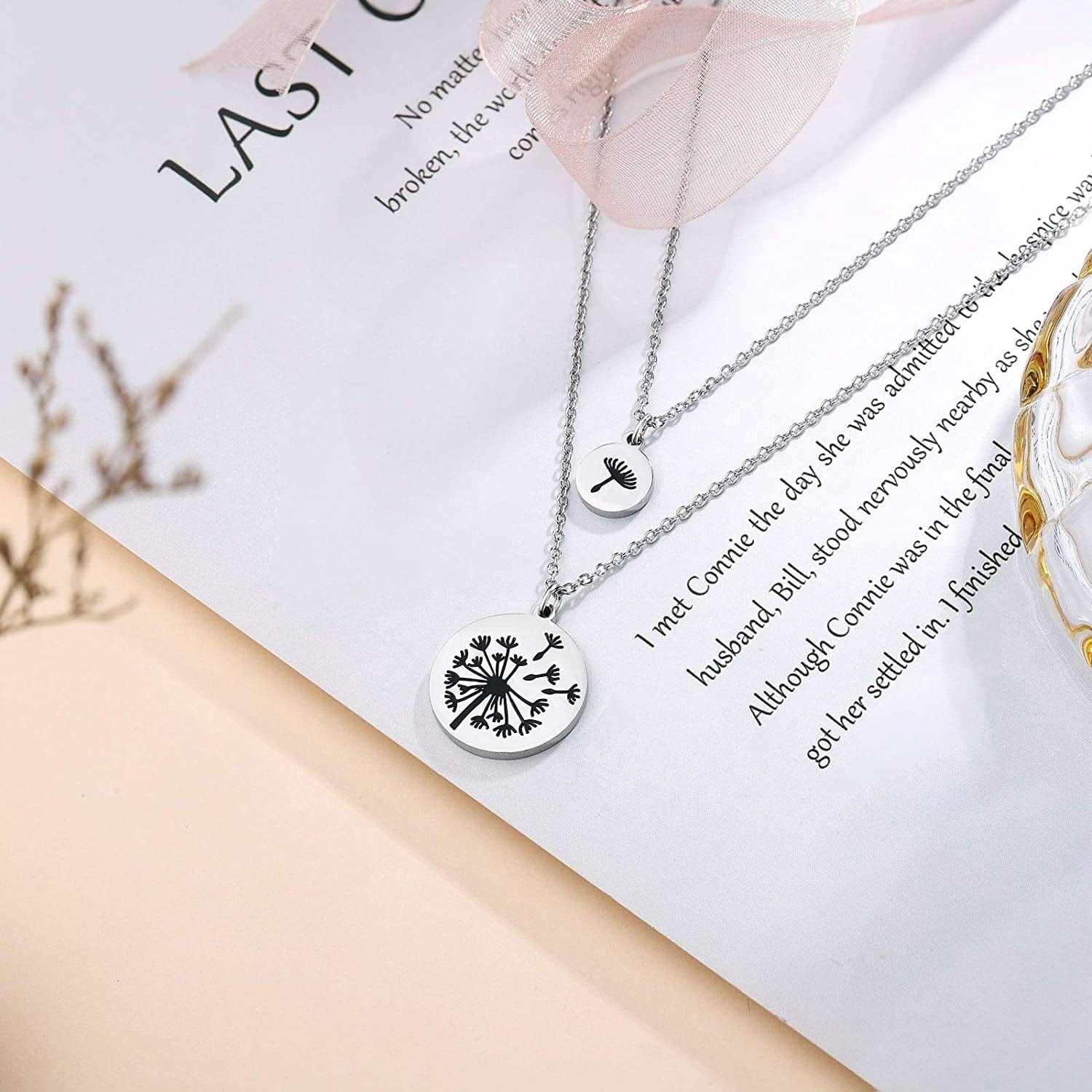 Mother Daughter Necklace Set for 2/3 Mothers Day Gifts for Mom Daughter