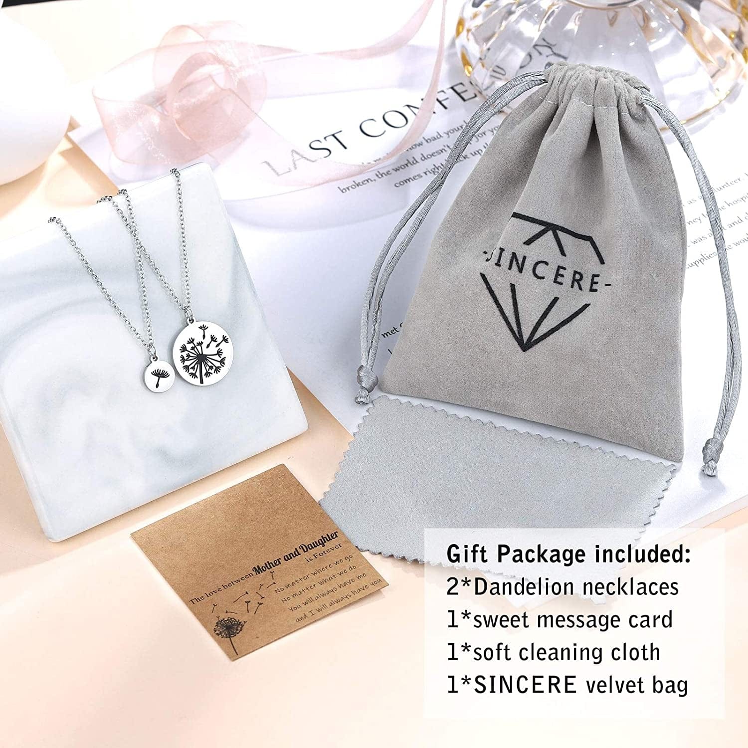 Mother Daughter Necklace Set for 2/3 Mothers Day Gifts for Mom Daughter