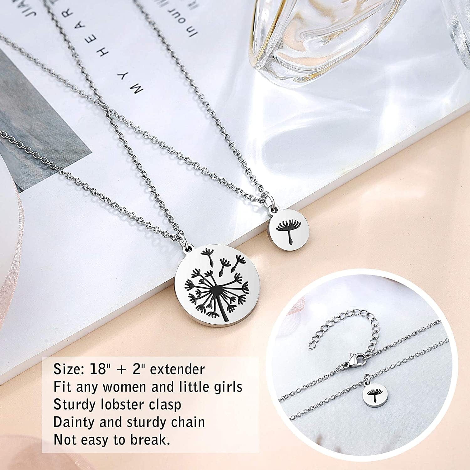 Mother Daughter Necklace Set for 2/3 Mothers Day Gifts for Mom Daughter