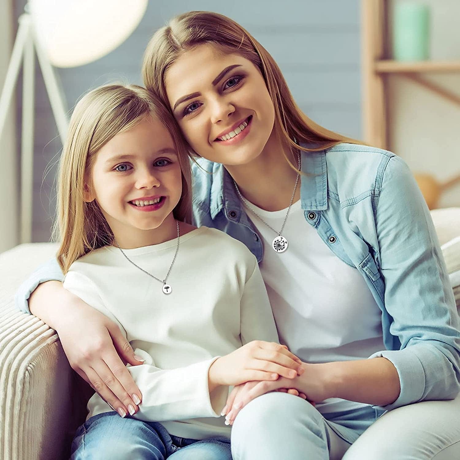 Mother Daughter Necklace Set for 2/3 Mothers Day Gifts for Mom Daughter