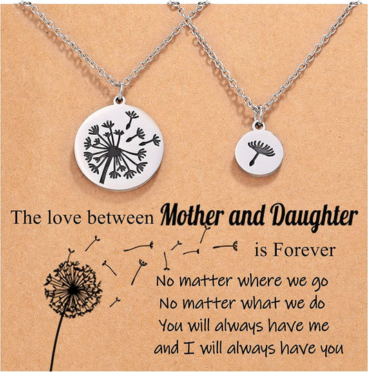 Mother Daughter Necklace Set for 2/3 Mothers Day Gifts for Mom Daughter 2PCS