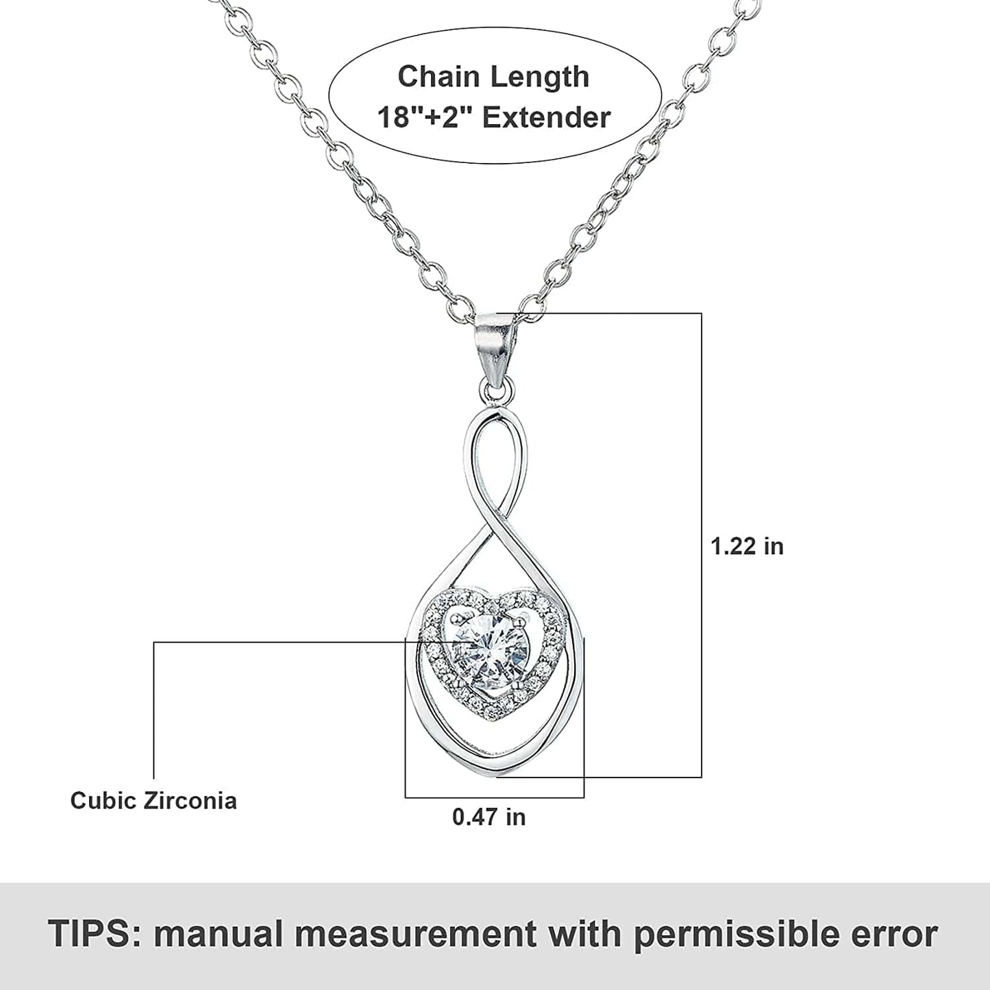 Mother of the Bride Gifts from Bride Wedding Gifts for Mom from Daughter Infinity Heart Silver Necklace for Women N08F