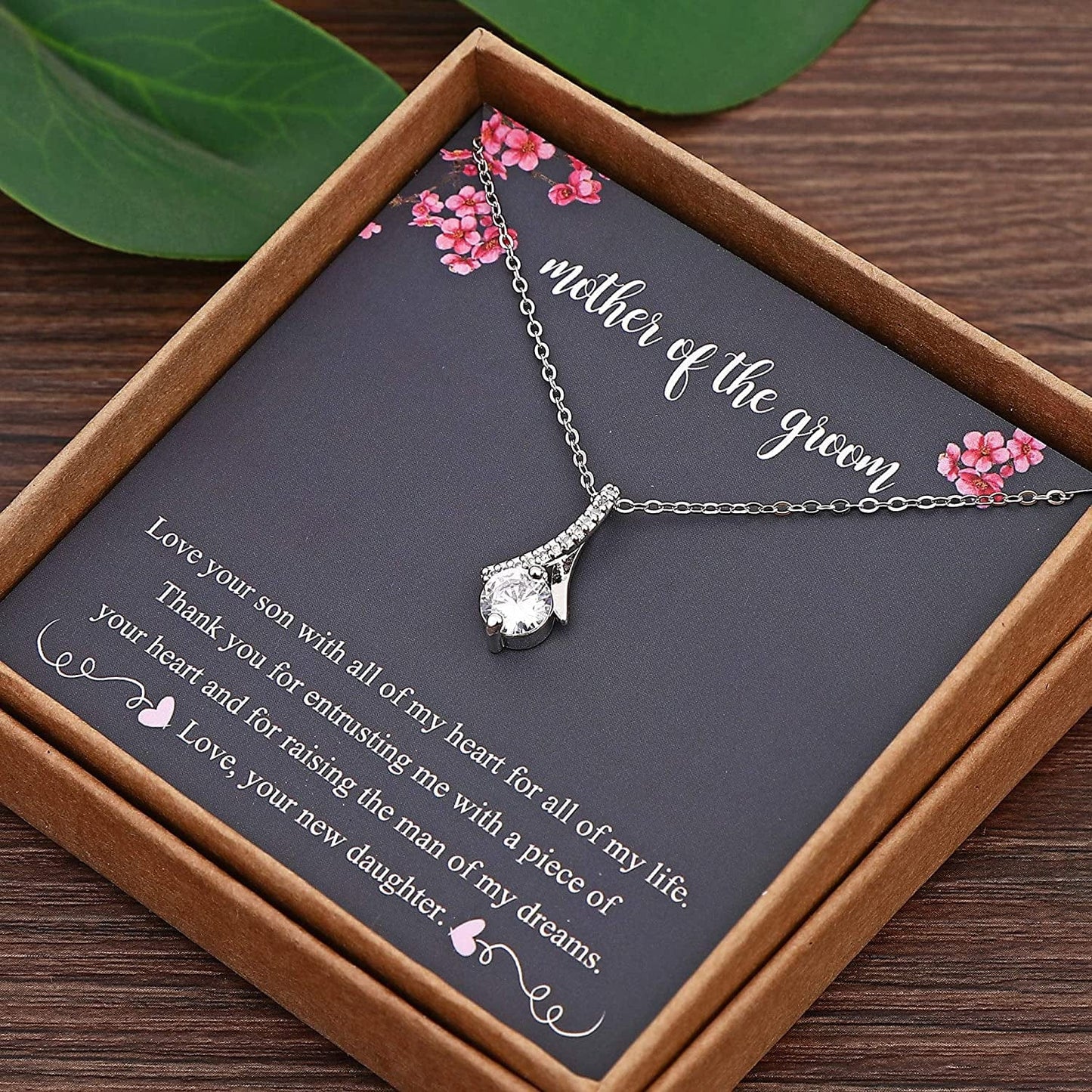 Mother of the Groom Gifts, 925 Sterling Silver Necklace for Mother in Law, Necklace Gift for Mom on Wedding Day, Mother in Law Birthday Gift