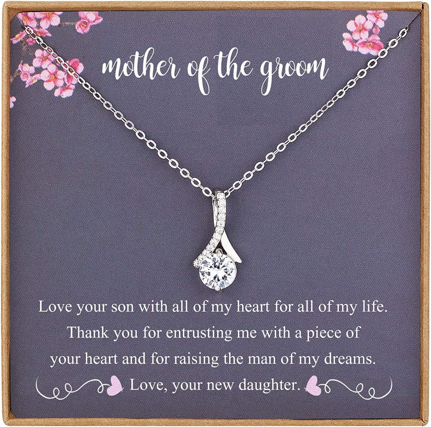 Mother of the Groom Gifts, 925 Sterling Silver Necklace for Mother in Law, Necklace Gift for Mom on Wedding Day, Mother in Law Birthday Gift