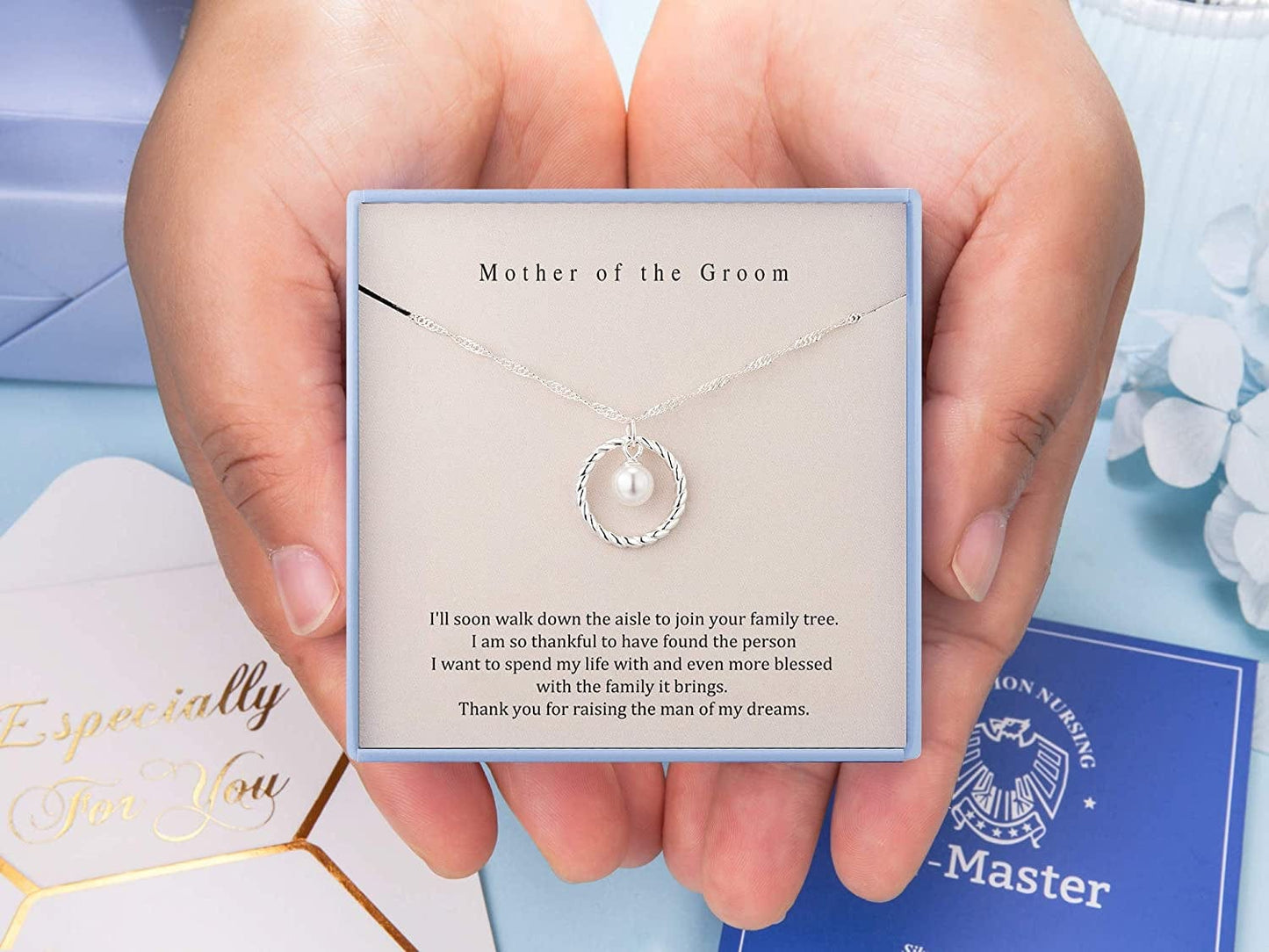 Mother of the Groom Necklace from Bride Sterling Silver Necklace for Mother of the Groom Gifts from Bride Mothers Day Gifts for Mom Birthday Gifts Wedding Gift