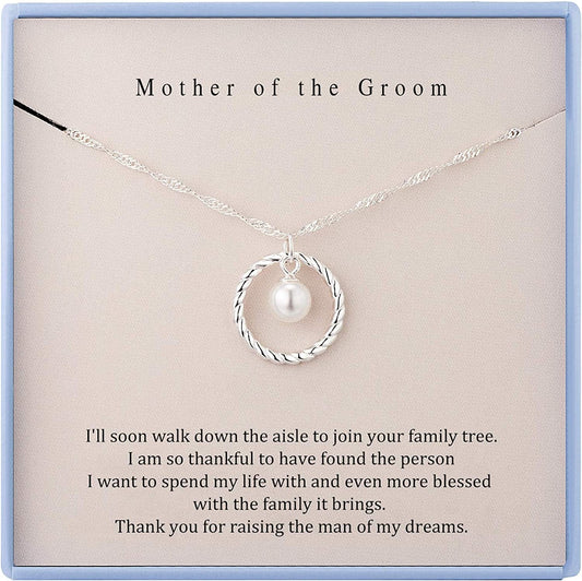 Mother of the Groom Necklace from Bride Sterling Silver Necklace for Mother of the Groom Gifts from Bride Mothers Day Gifts for Mom Birthday Gifts Wedding Gift
