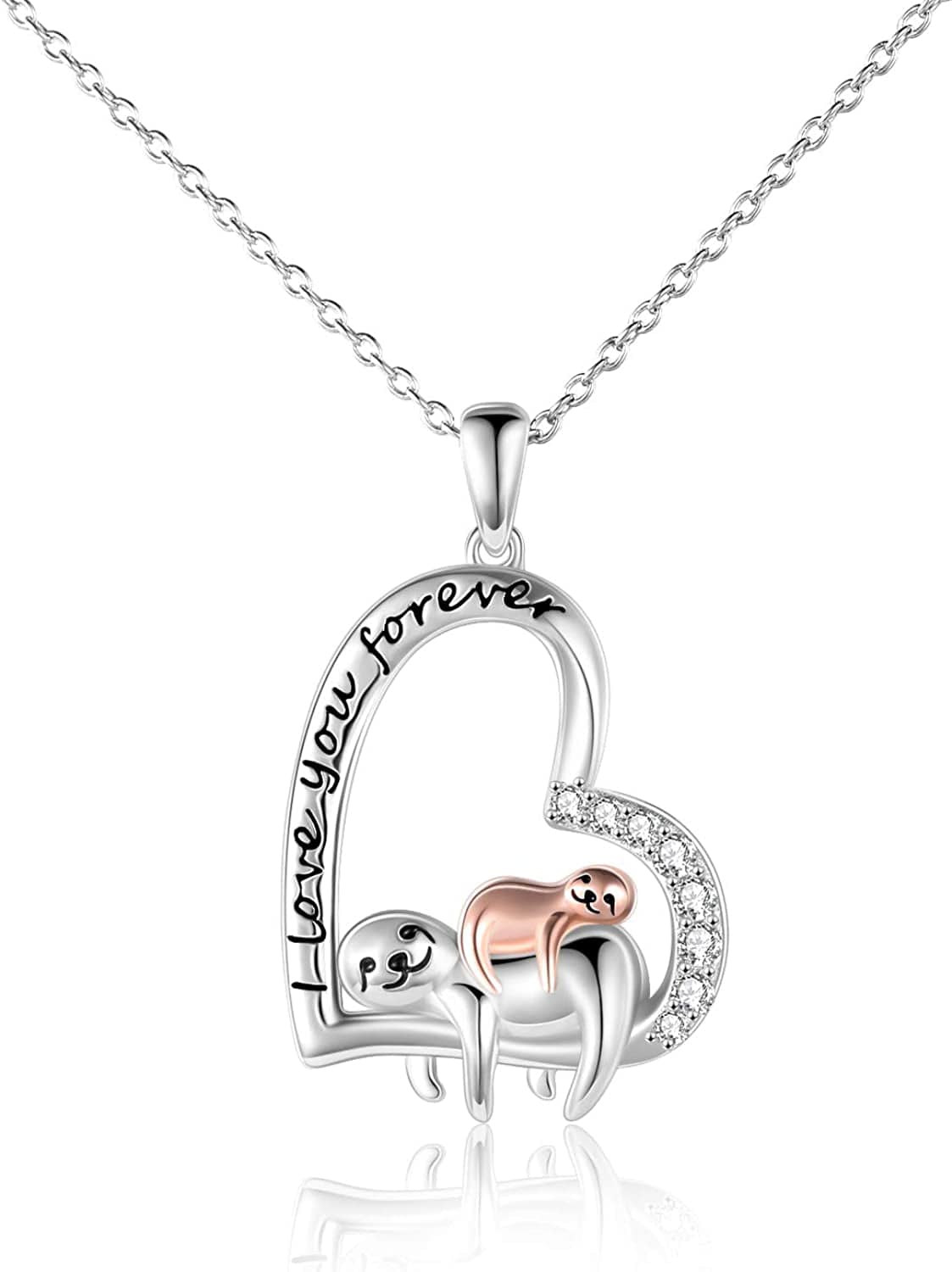 Mother'S Day Gifts for Mother from Daughter 925 Sterling Silver Animal Necklace for Mom Women Jewelry Gifts 1- Heart Sloth