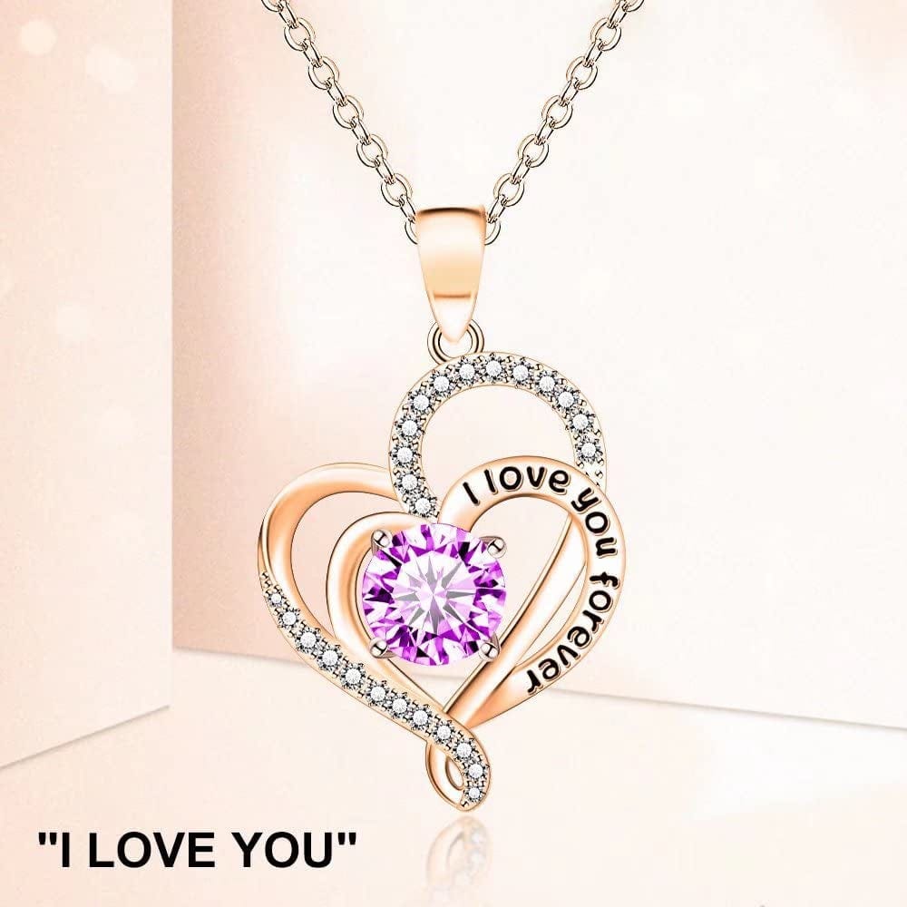 Mothers Day Gifts for Mom, Heart Necklaces for Women, Sterling Silver I Love You Necklace, Romantic Gift from Daughter Son,Birthday Mother’S Day Jewelry Gift for Mom Women Girls