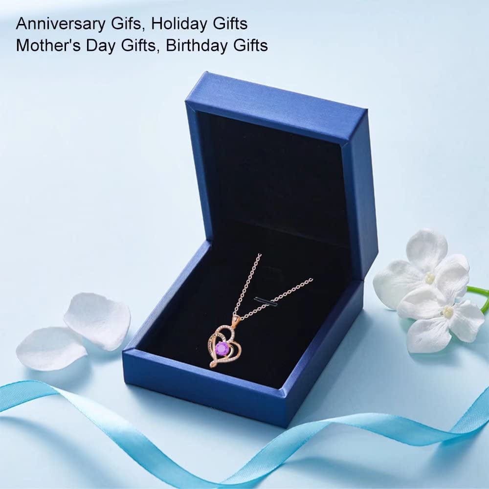 Mothers Day Gifts for Mom, Heart Necklaces for Women, Sterling Silver I Love You Necklace, Romantic Gift from Daughter Son,Birthday Mother’S Day Jewelry Gift for Mom Women Girls
