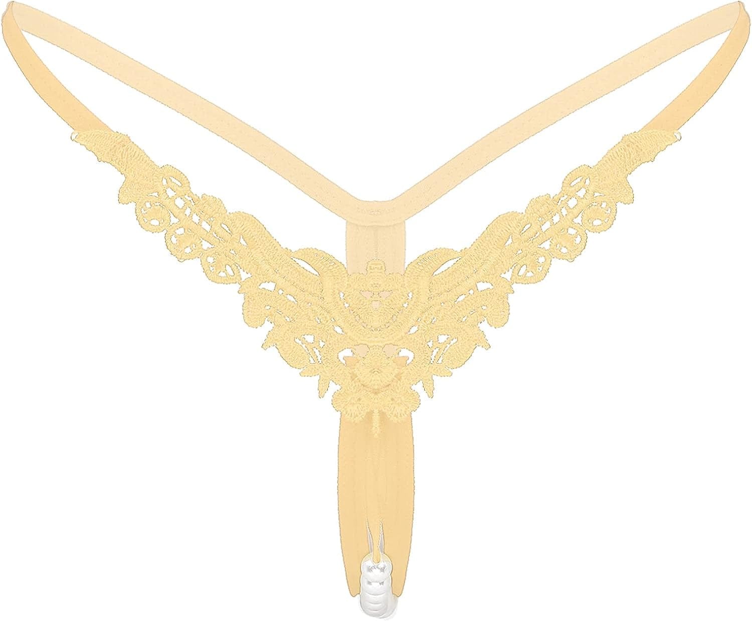 Msemis Women Lace Thongs Tanga V-String Panties Mini Bikini G-String T Back Underwear Lingerie Nude Type B