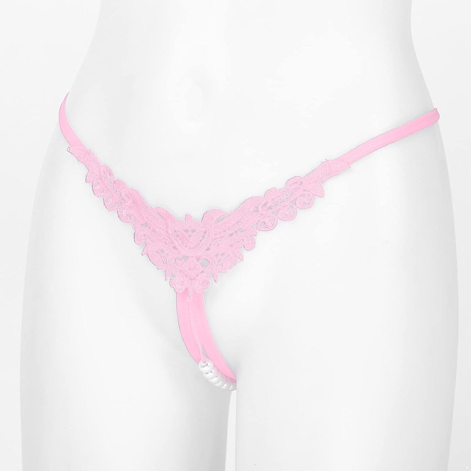 Msemis Women Lace Thongs Tanga V-String Panties Mini Bikini G-String T Back Underwear Lingerie