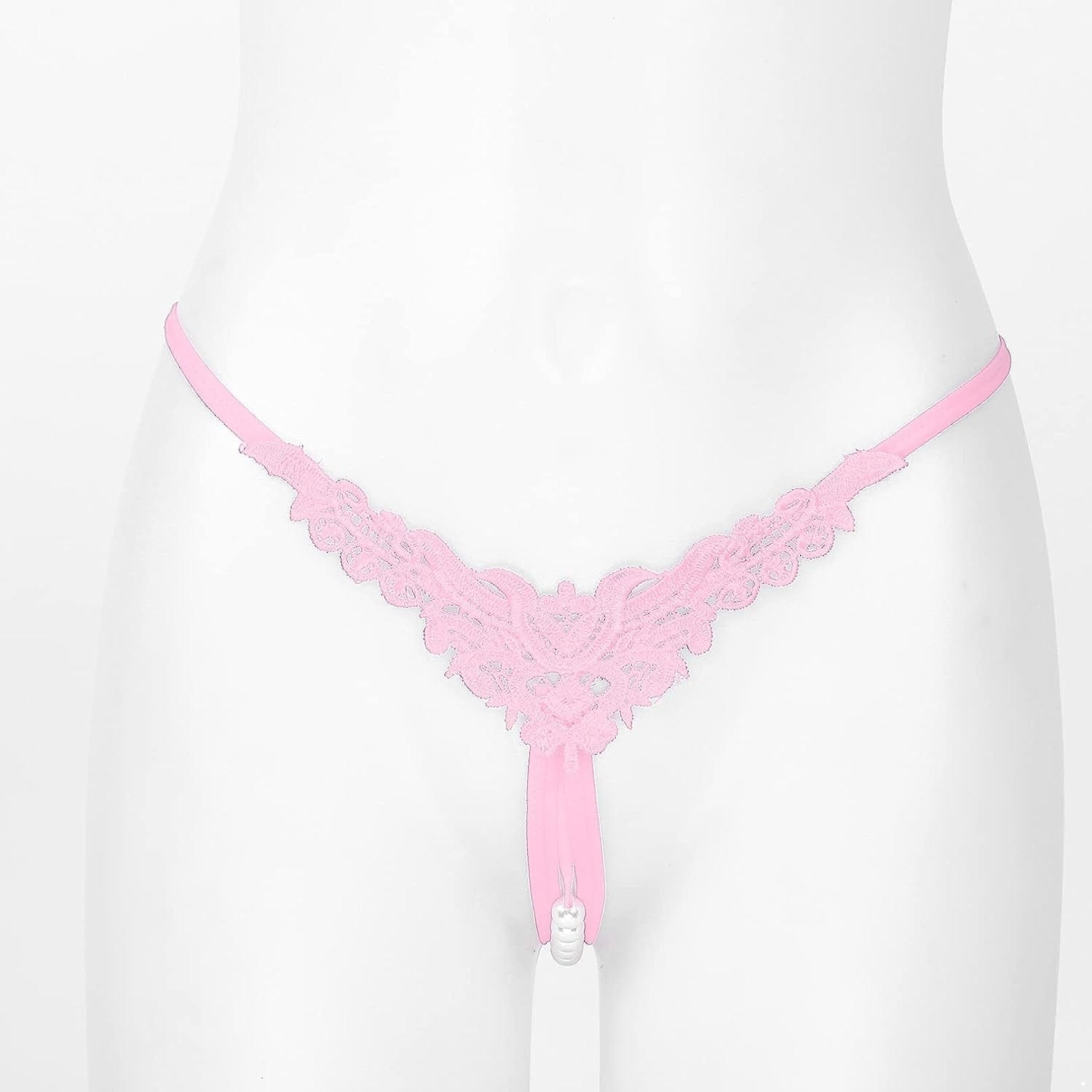 Msemis Women Lace Thongs Tanga V-String Panties Mini Bikini G-String T Back Underwear Lingerie