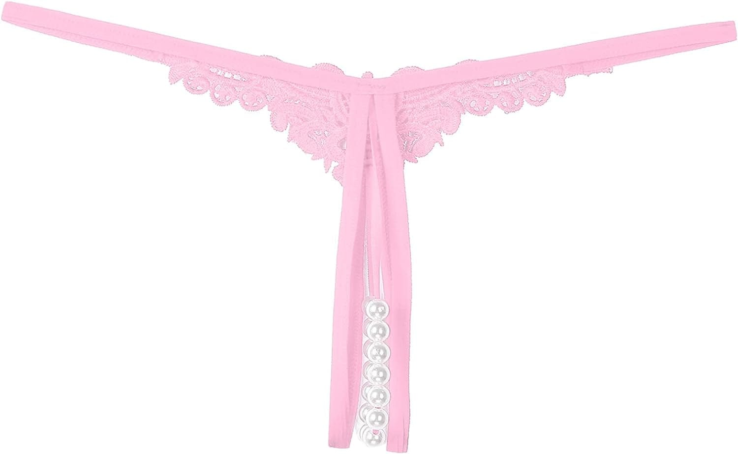 Msemis Women Lace Thongs Tanga V-String Panties Mini Bikini G-String T Back Underwear Lingerie