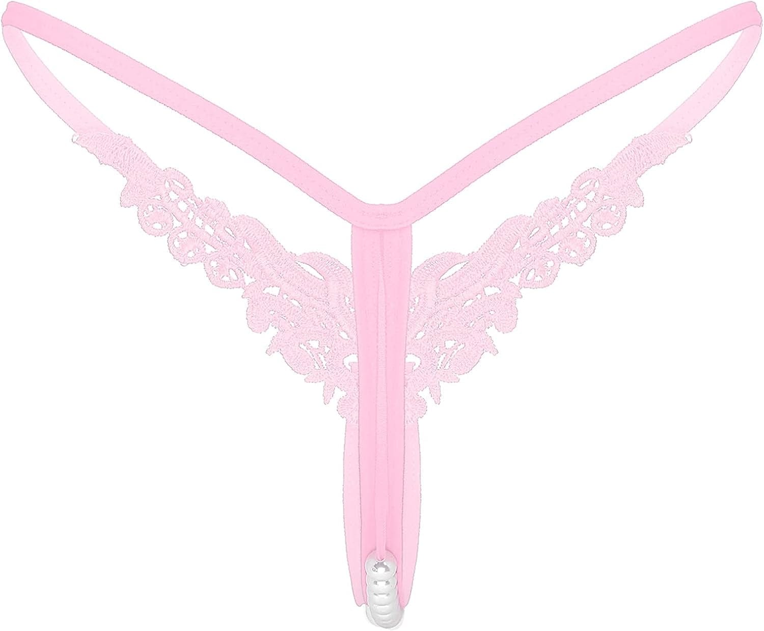 Msemis Women Lace Thongs Tanga V-String Panties Mini Bikini G-String T Back Underwear Lingerie