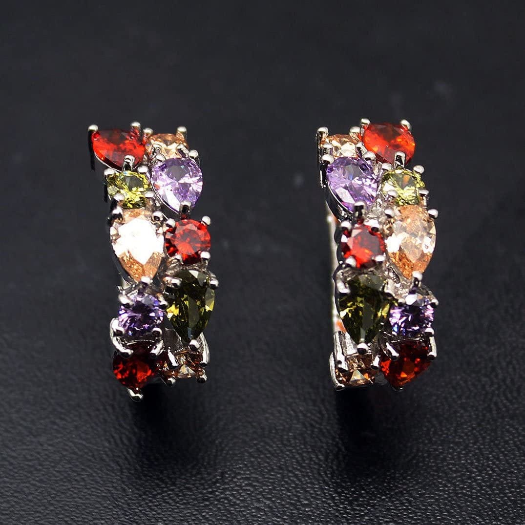 Multicolor Bracelets for Women Cubic Zirconia Tennis Bracelets Necklace Earrings Jewelry Sets Bridal Jewelry Gift for Mom Wife