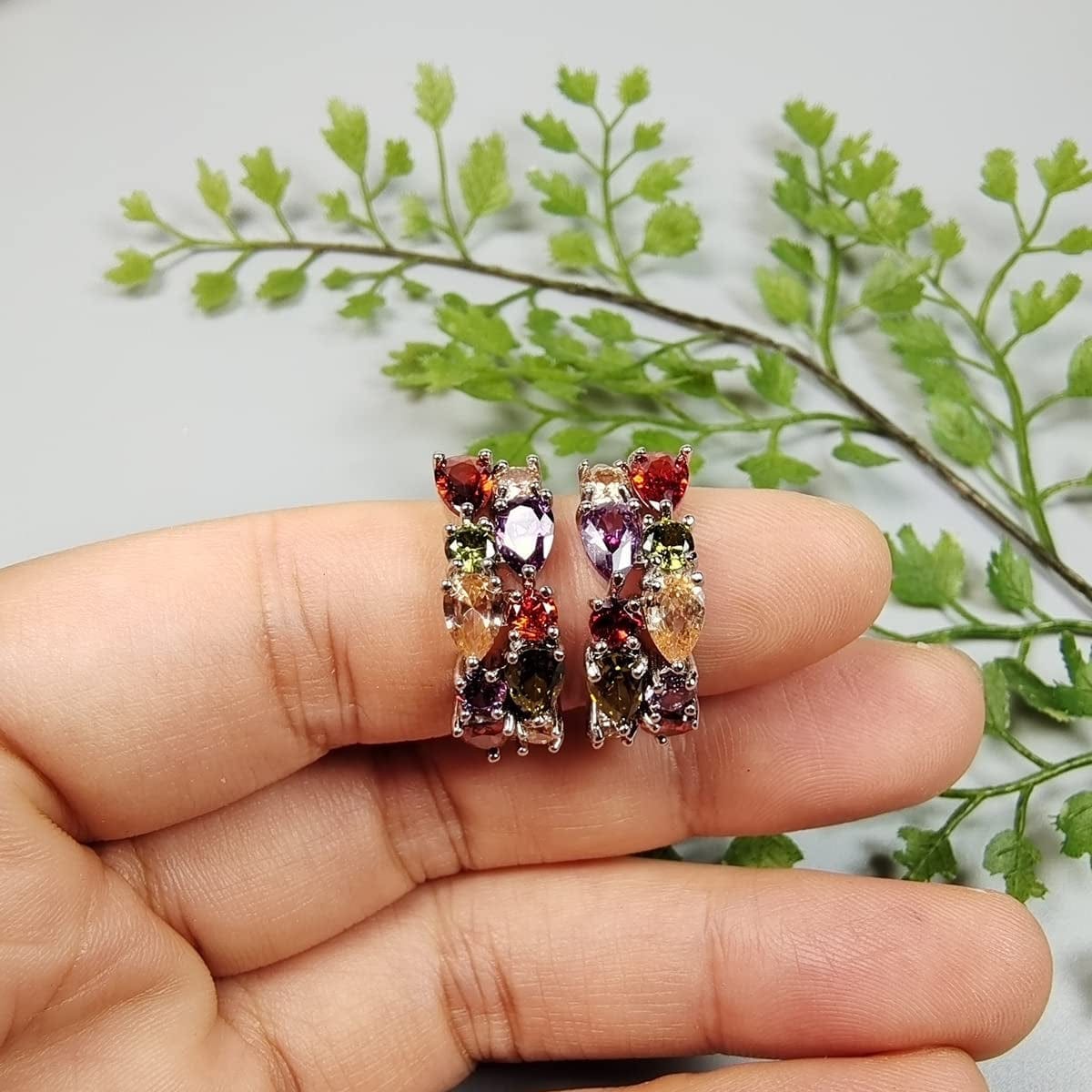 Multicolor Bracelets for Women Cubic Zirconia Tennis Bracelets Necklace Earrings Jewelry Sets Bridal Jewelry Gift for Mom Wife