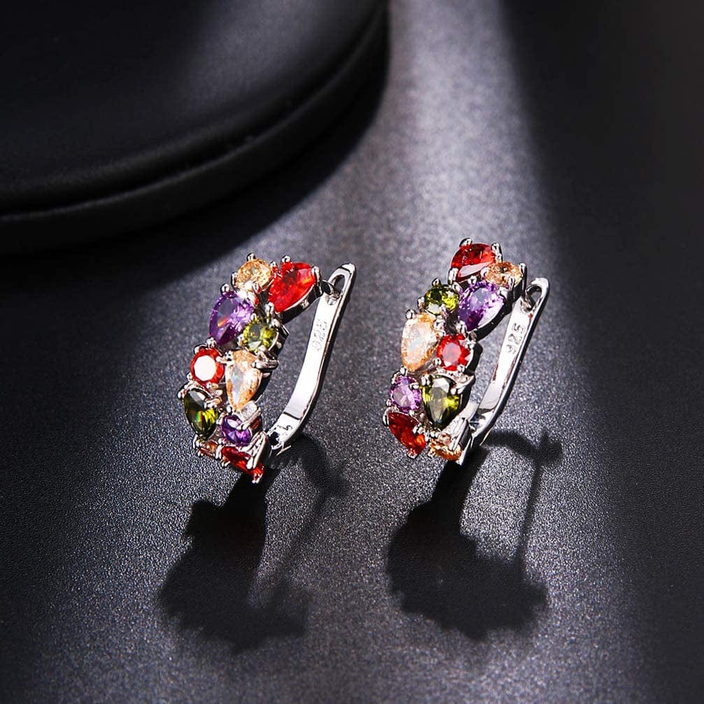 Multicolor Bracelets for Women Cubic Zirconia Tennis Bracelets Necklace Earrings Jewelry Sets Bridal Jewelry Gift for Mom Wife