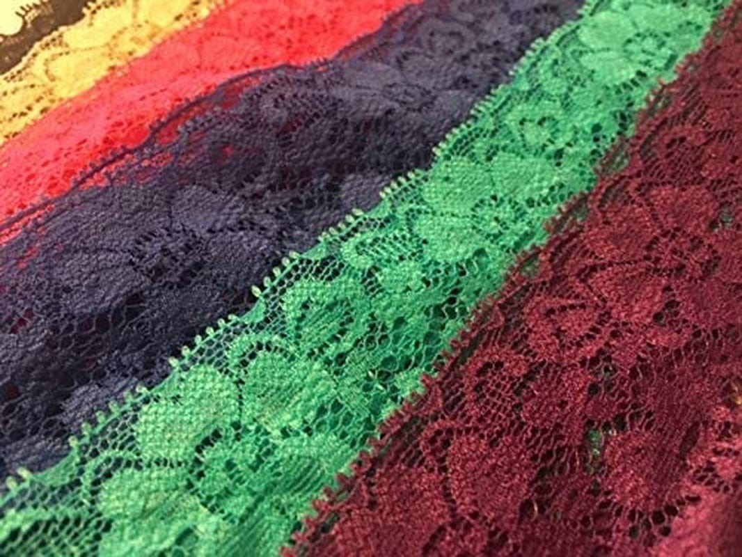 Nabtos Cotton Thong Lace Trim for Womens G String Underwear Black Multi Color Panties Pack of 6