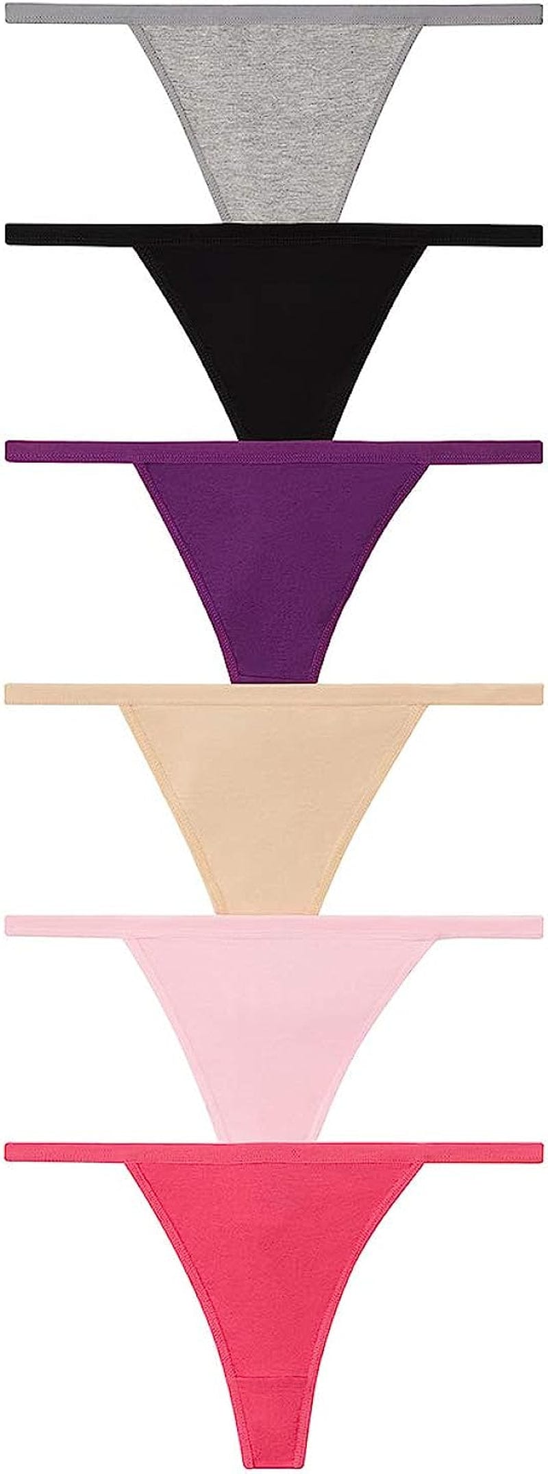 Nabtos Sexy Women'S Underwear Cotton Panties G String T-Back Thongs Lingerie (Pack of 6) 6 Multi Colors / X-Large