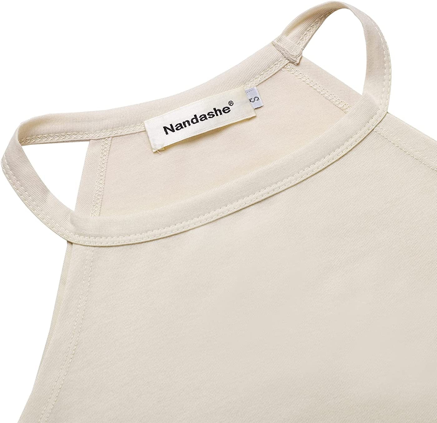 Nandashe Women Loose High Neck Tank Tops Racerback Summer Sleeveless Cami Shirts