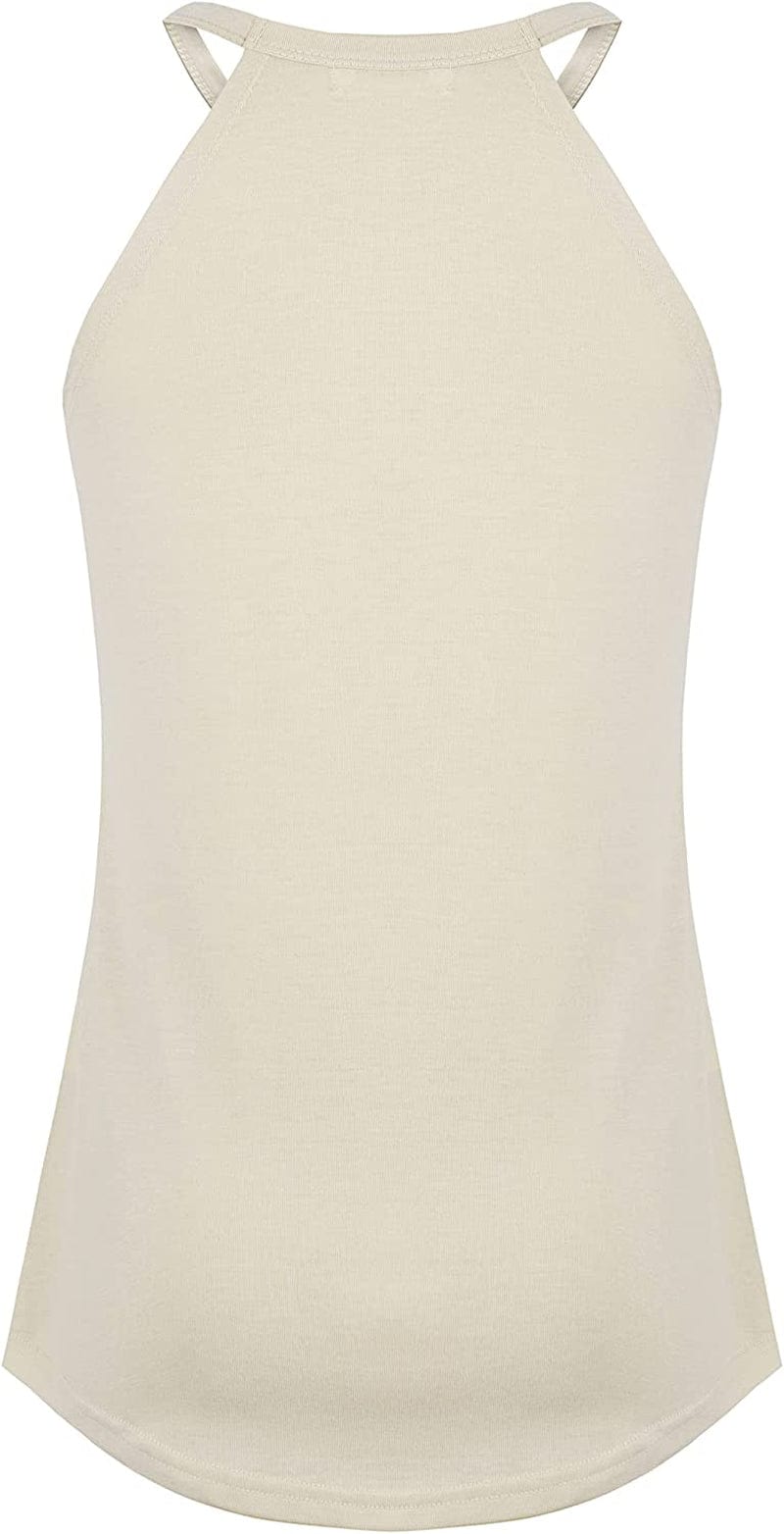 Nandashe Women Loose High Neck Tank Tops Racerback Summer Sleeveless Cami Shirts