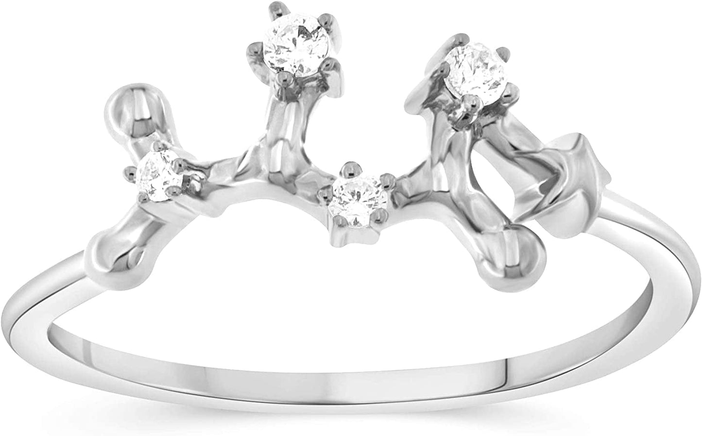 NATALIA DRAKE 1/10 Cttw Diamond Celestial Star Horoscope Astrology Diamond Zodiac Ring for Women in Sterling Silver (Color H-I / Clarity I1-I2) SAGITTARIUS- Sterling Silver / 8