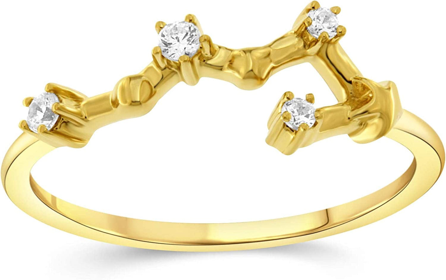 NATALIA DRAKE 1/10 Cttw Diamond Celestial Star Horoscope Astrology Diamond Zodiac Ring for Women in Sterling Silver (Color H-I / Clarity I1-I2) SCORPIO- Yellow Gold Over Sterling Silver / 7