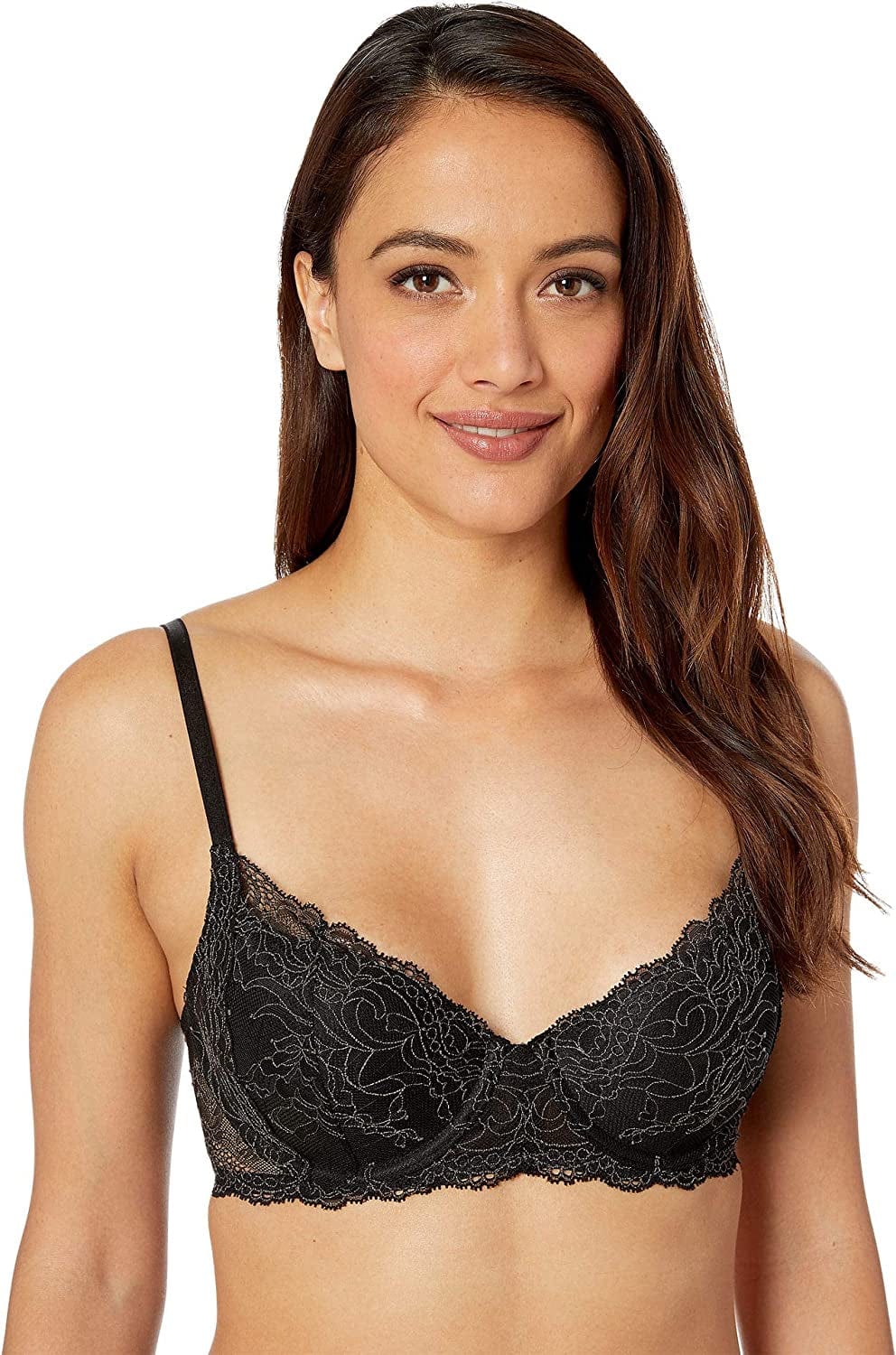 Natori Drama Women'S Full Fit Contour Underwire Bra Black/Dark Slate / 38DD