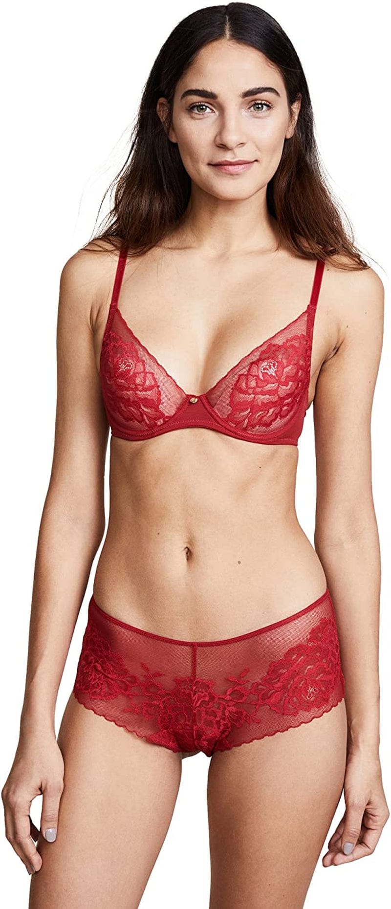 Natori Women'S Flora Contour Underwire Bra Burnt Red/Dawn / 36DD