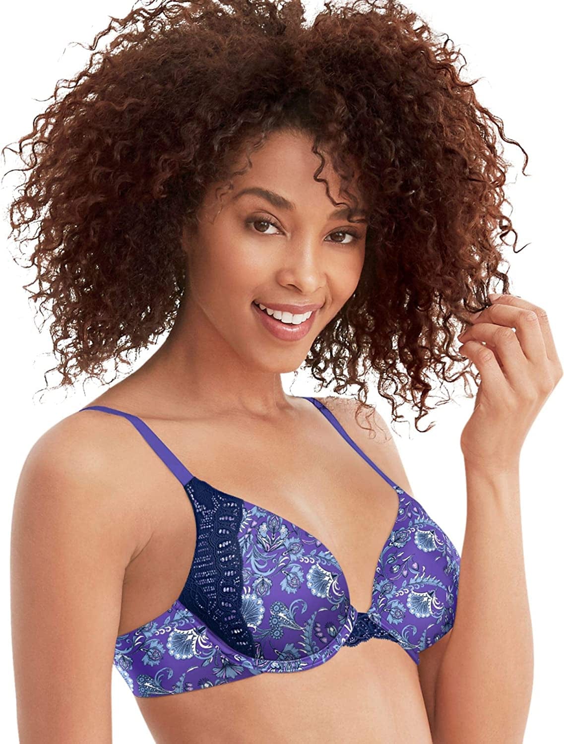 Natural Boost Demi Bra, Push-Up Lace T-Shirt Bra with Convertible Straps, Add-One-Cup-Size Push-Up T-Shirt Bra