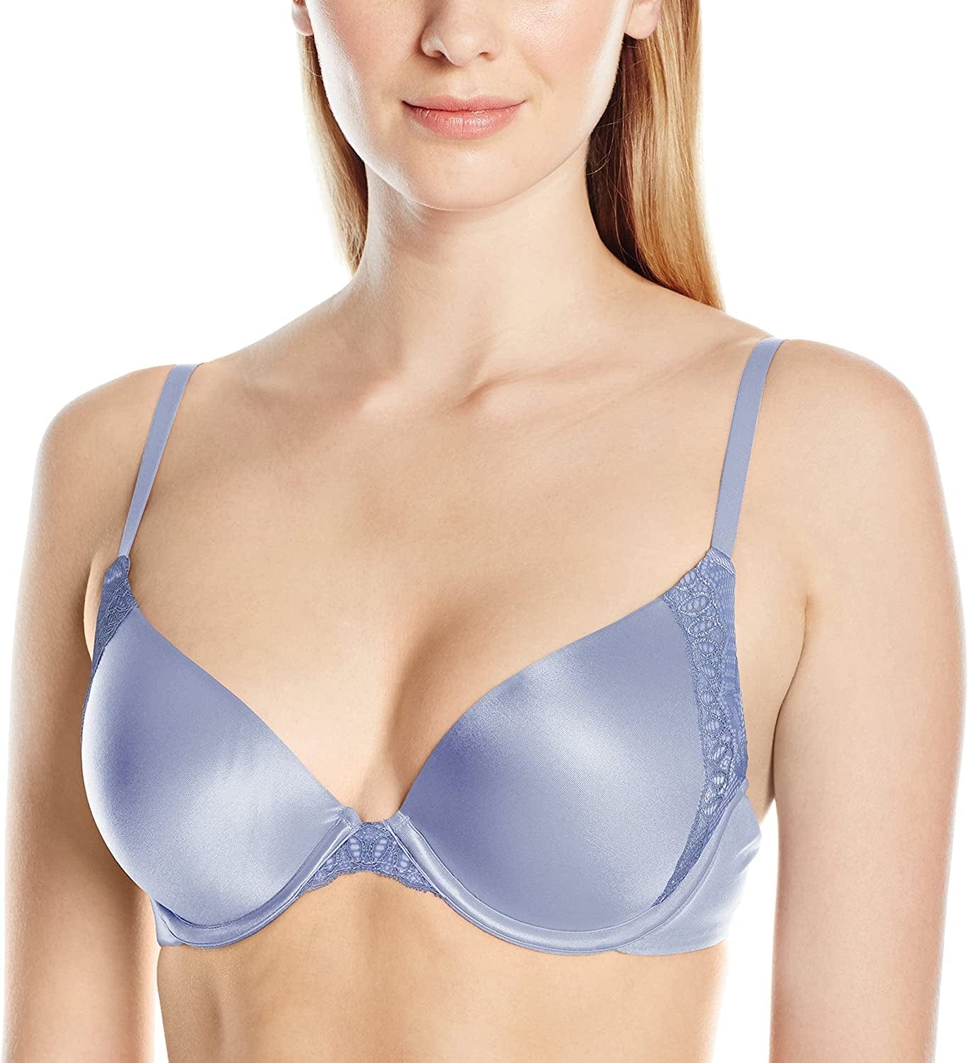 Natural Boost Demi Bra, Push-Up Lace T-Shirt Bra with Convertible Straps, Add-One-Cup-Size Push-Up T-Shirt Bra
