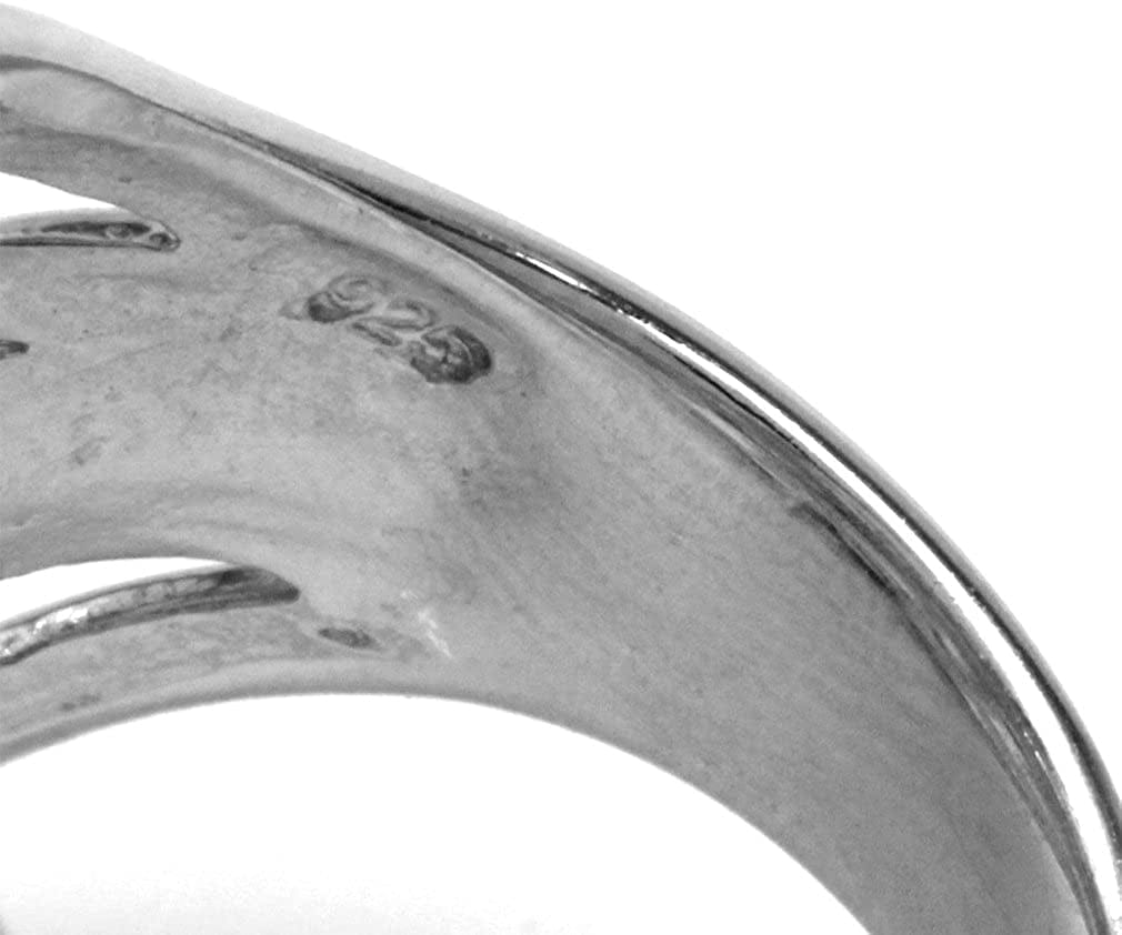 Natural or Created Stones 925 Sterling Silver Unique Filigree Leaf Ring Right Hand Jewelry for Women