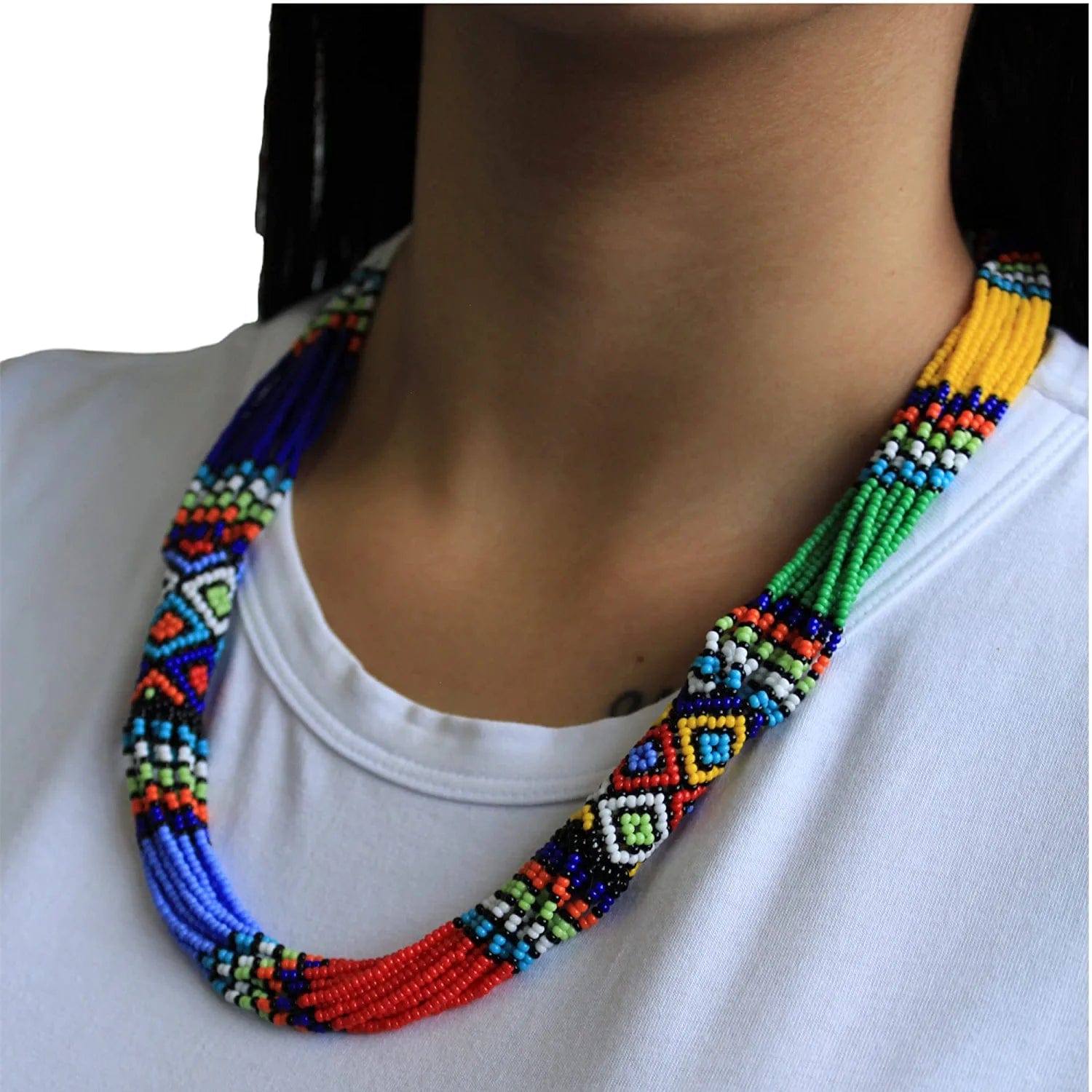 Ndlovu Zulu Necklace | by Woza Moya (Come Spirit of Change) | Handmade by the Hillcrest AIDS Centre Trust Crafters in South Africa