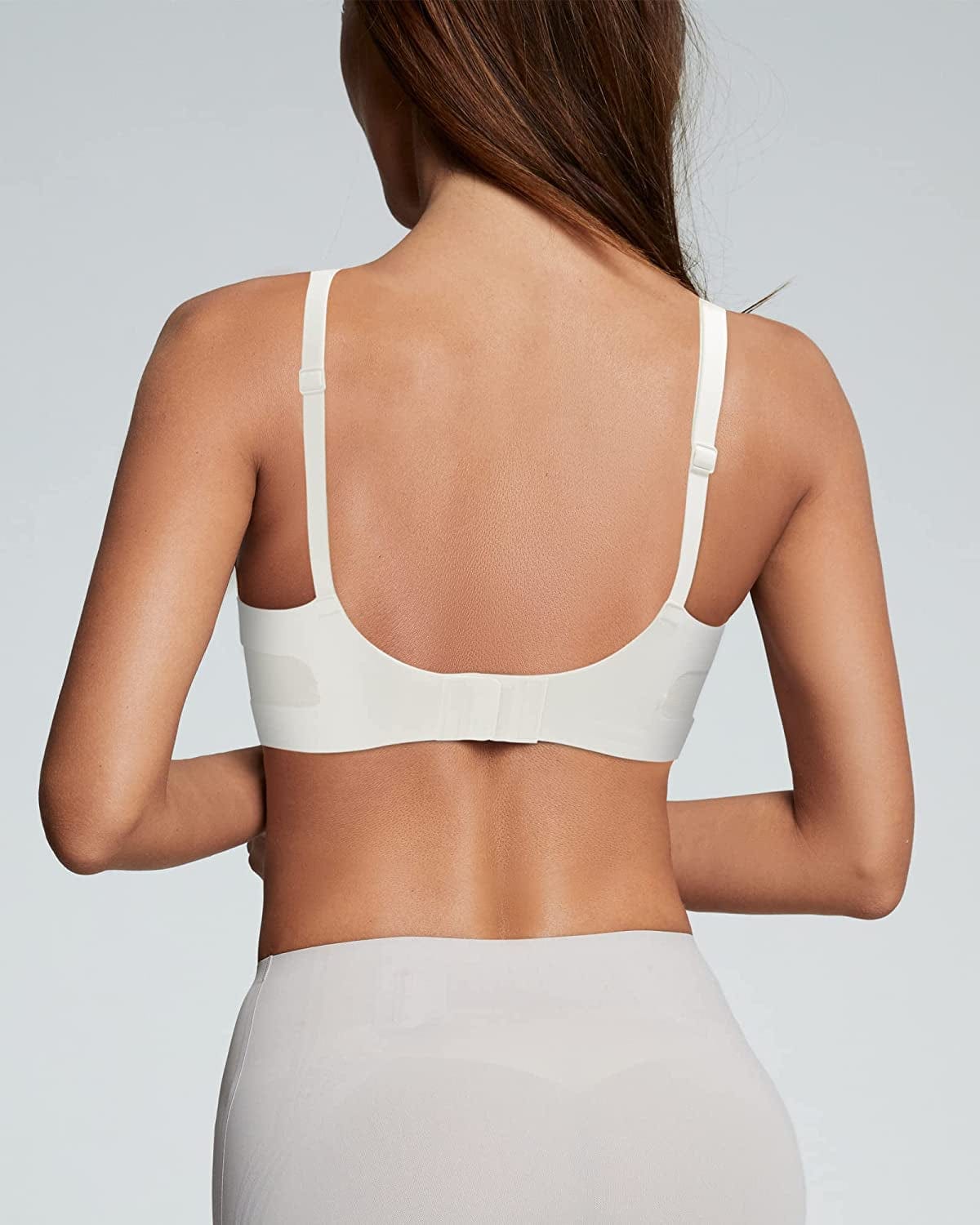 Niidor Seamless Wireless Bra V Neck Invisible Comfort Bra Breathable Wirefree Bralette Thin Soft Everyday Bra for Women