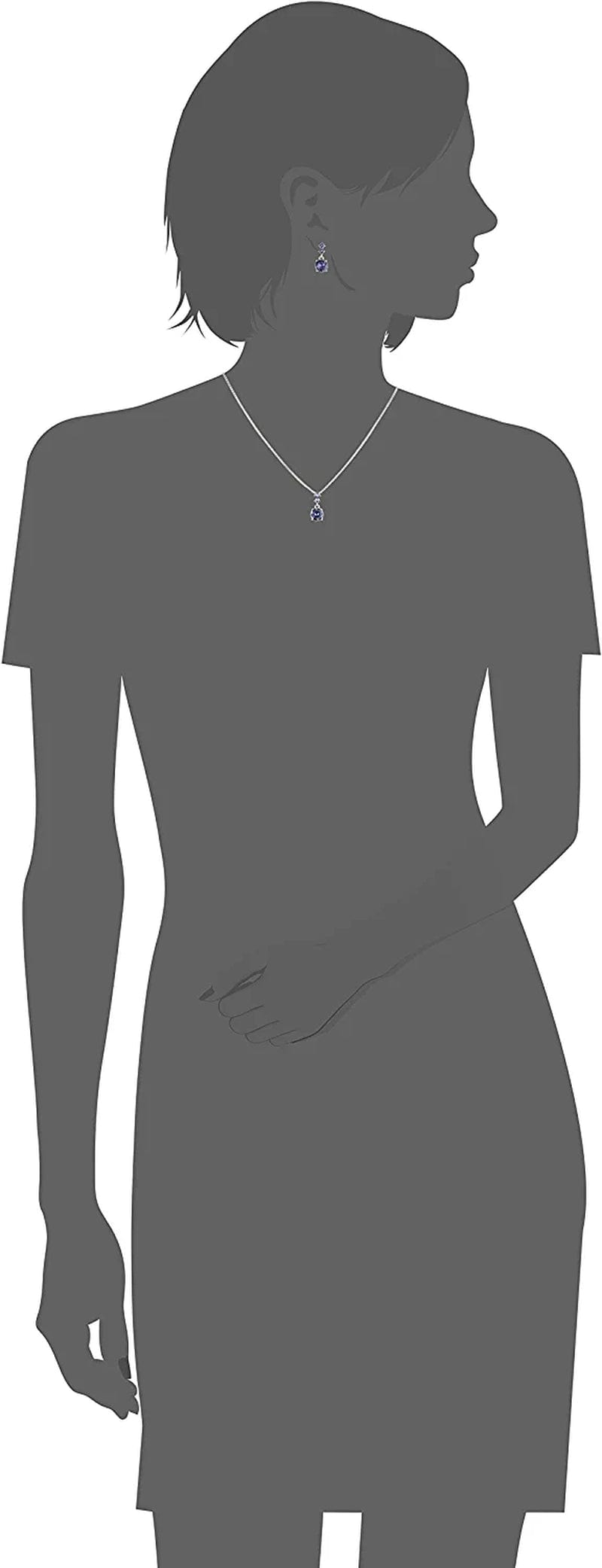 NINE WEST Silver-Tone and Purple Necklace and Earrings Set