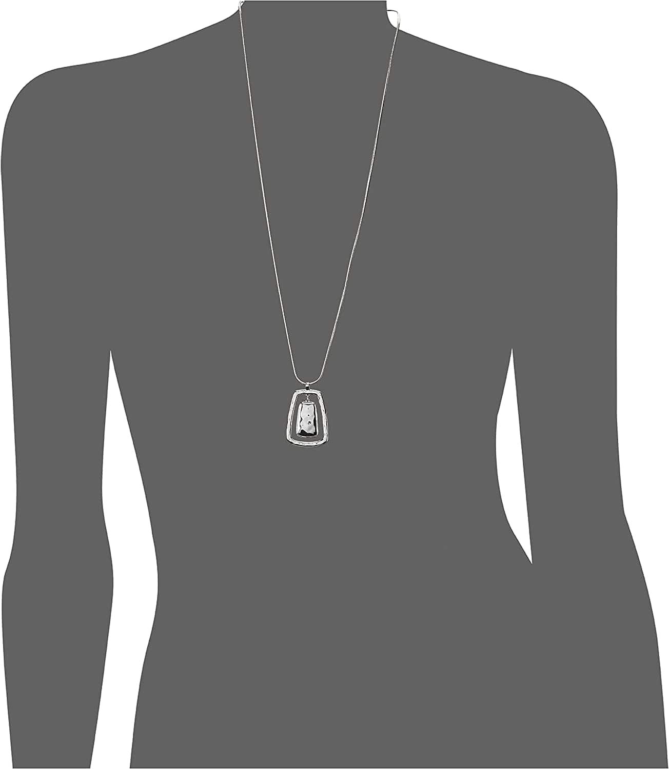 NINE WEST Women'S Silvertone Adjustable Pendant Necklace, 36" L