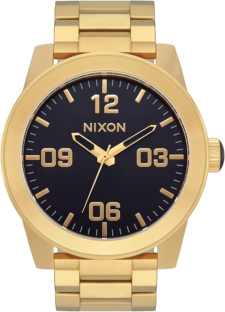 Nixon Corporal SS A346. 100M Water Resistant XL Men’S Watch (48Mm Watch Face. 24Mm Stainless Steel Band) Gold / Indigo