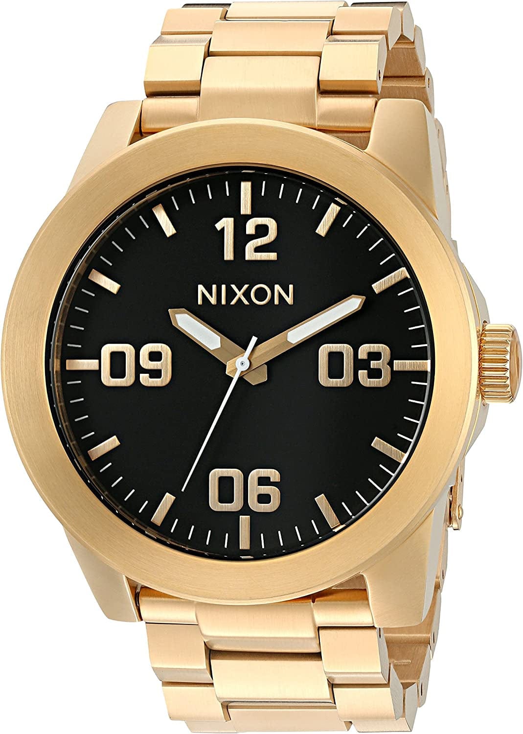 Nixon Corporal SS A346. 100M Water Resistant XL Men’S Watch (48Mm Watch Face. 24Mm Stainless Steel Band) All Gold/Black