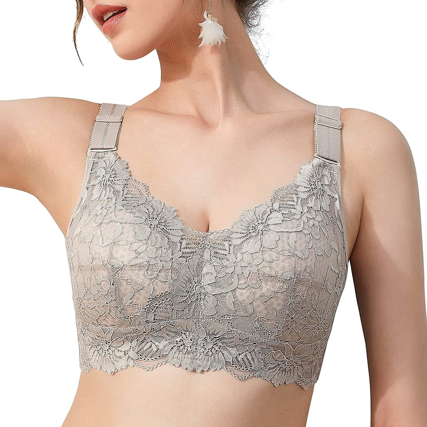 No Wire plus Size Full Coverage Unpadded Minimizer Comfortable Women'S Bra Gray Morn / (40) 40B