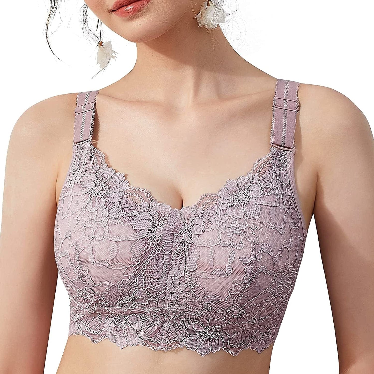 No Wire plus Size Full Coverage Unpadded Minimizer Comfortable Women'S Bra Coral Pink / (42) 42C