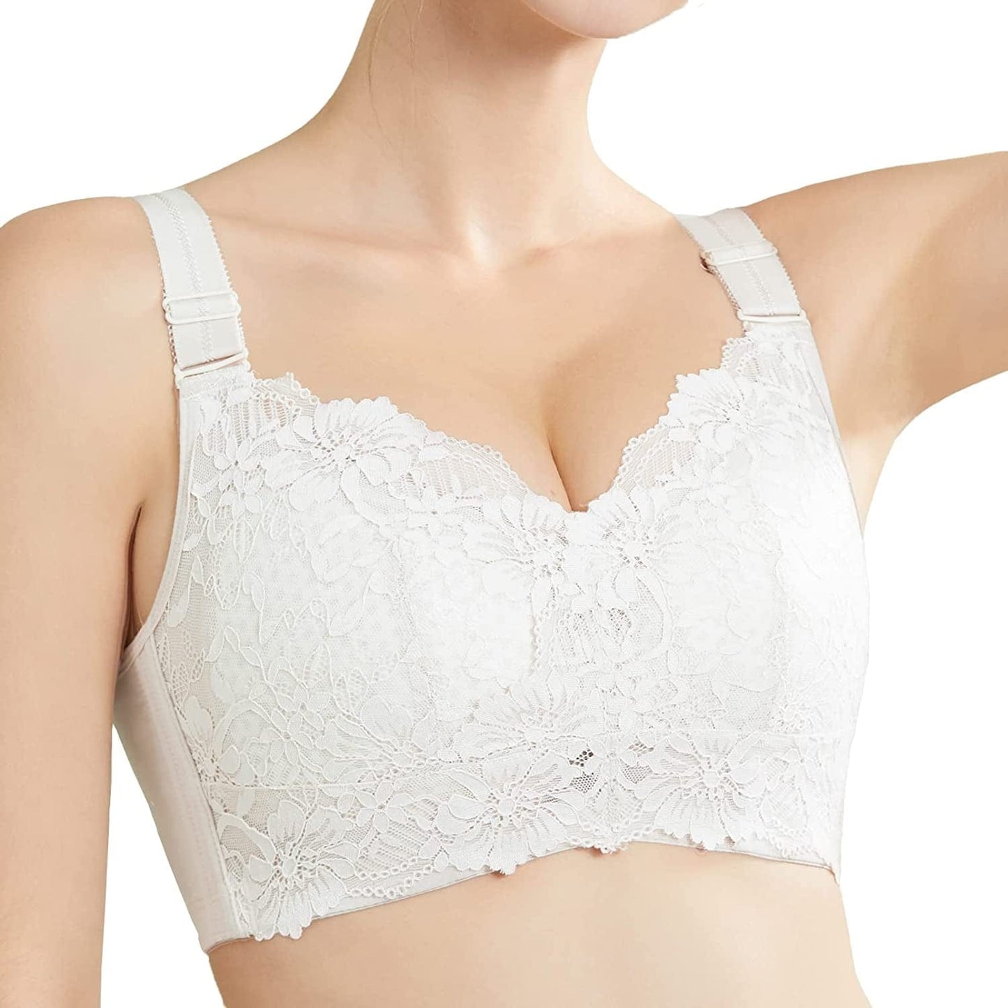 No Wire plus Size Full Coverage Unpadded Minimizer Comfortable Women'S Bra White / (38) 38D