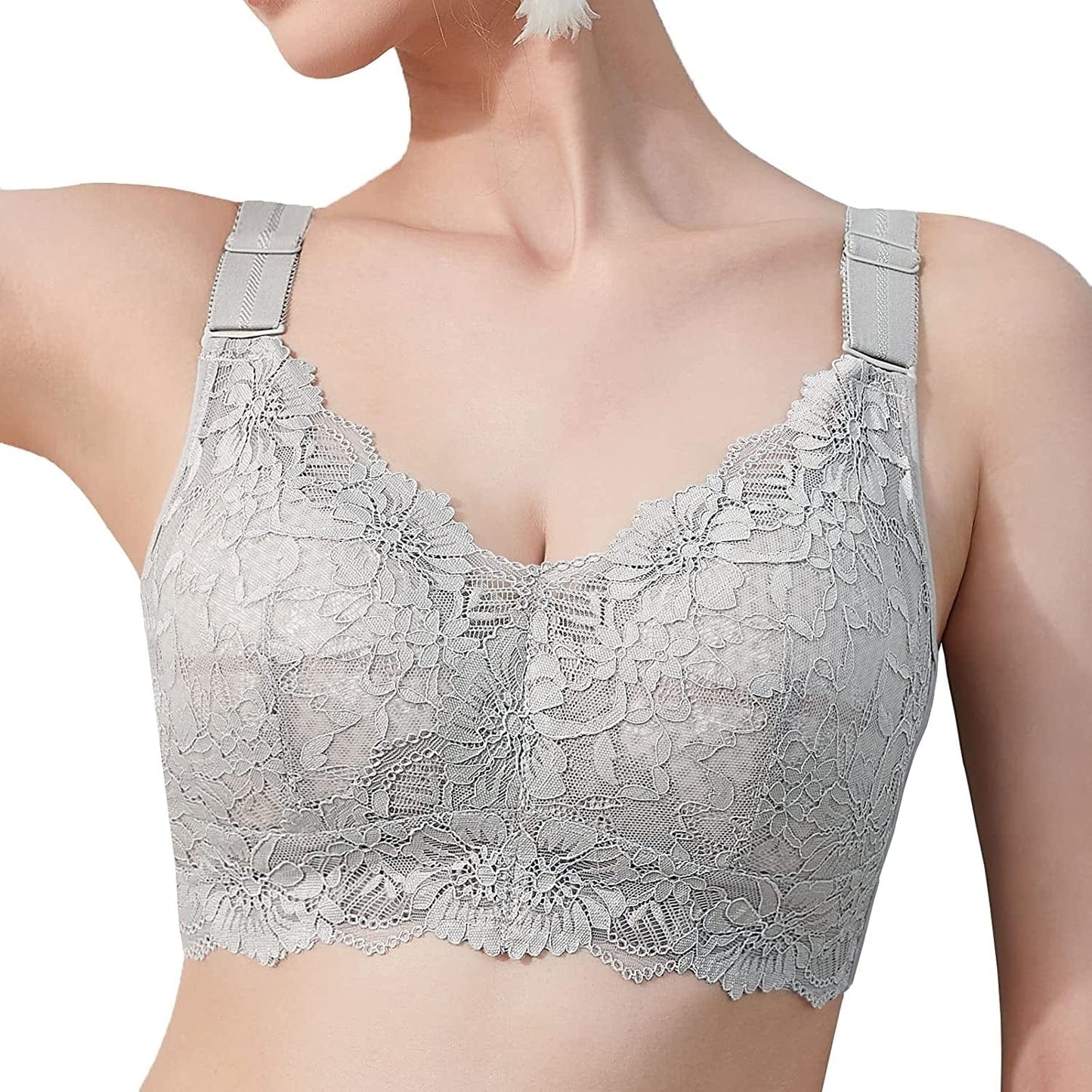 No Wire plus Size Full Coverage Unpadded Minimizer Comfortable Women'S Bra Light Gray Heather / (42) 42DD