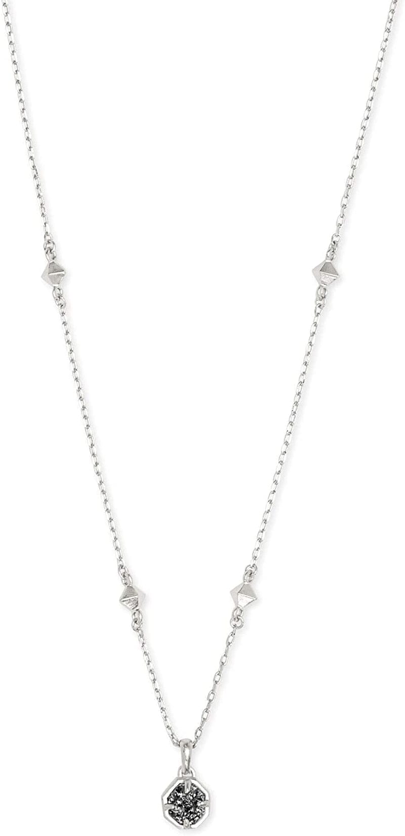 Nola Pendant Necklace for Women, Fashion Jewelry RHODIUM - PLATINUM DRUSY