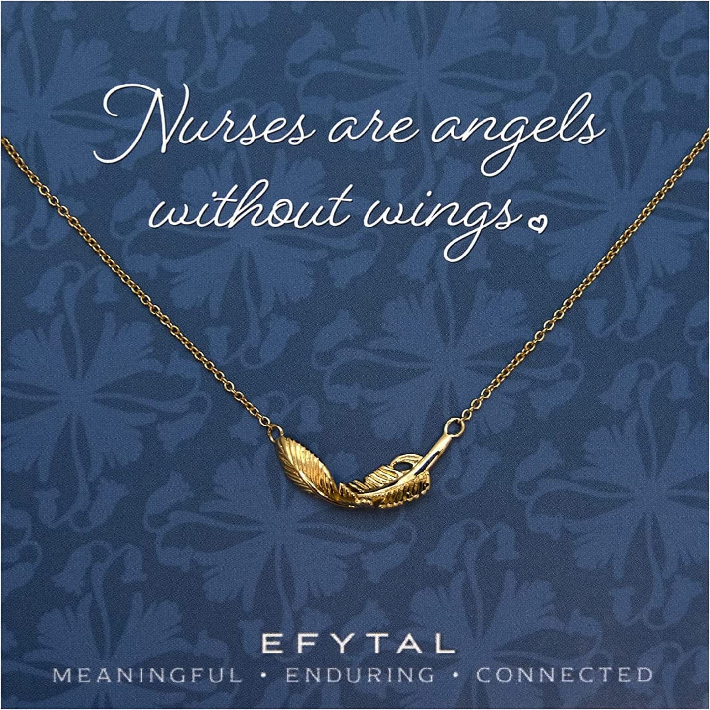 Nurse Gifts for Women, Sterling Silver or Gold Plated Feather Necklace, RN Gifts for Nurses, Gift for Practitioner, Graduation, School Nurse, Registered Nurse 14k Gold Plated