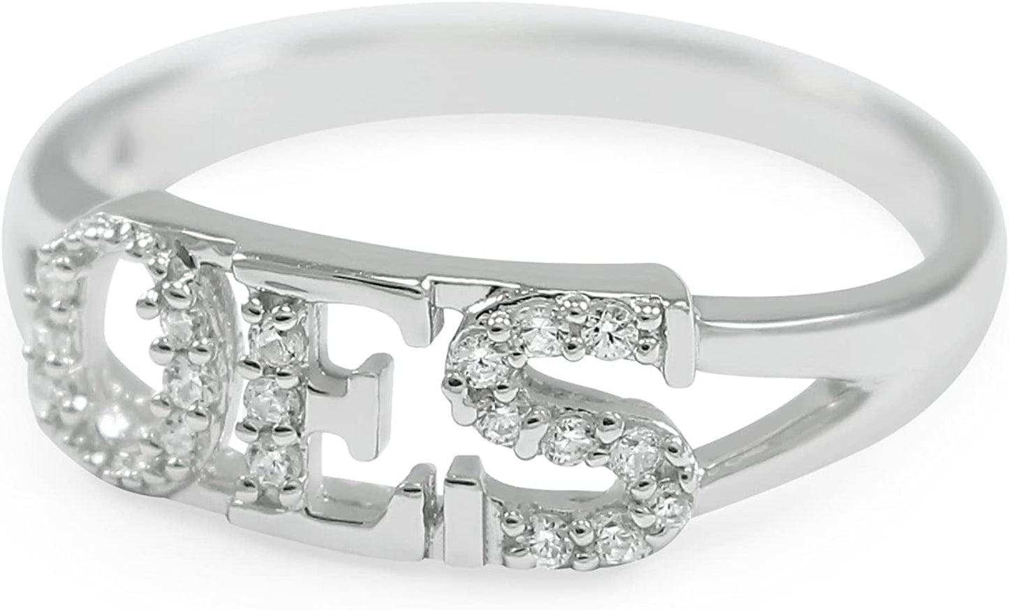 OES (Order of the Eastern Star) Freemasonry Sterling Silver Ring with Czs/Oes Jewelry and Accessories