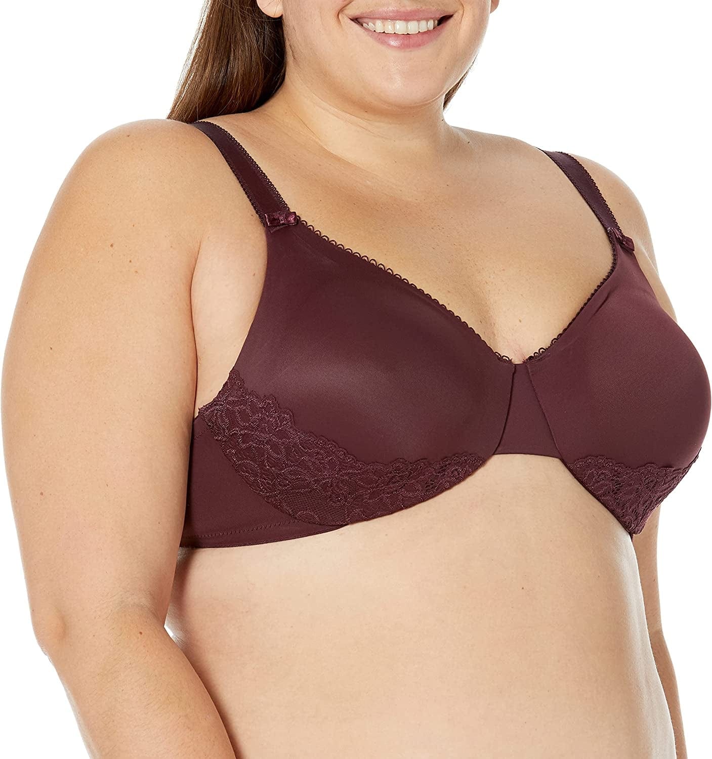 Olga Women'S Cloud 9 Underwire Contour Bra with Lace Winetasting / 38DD